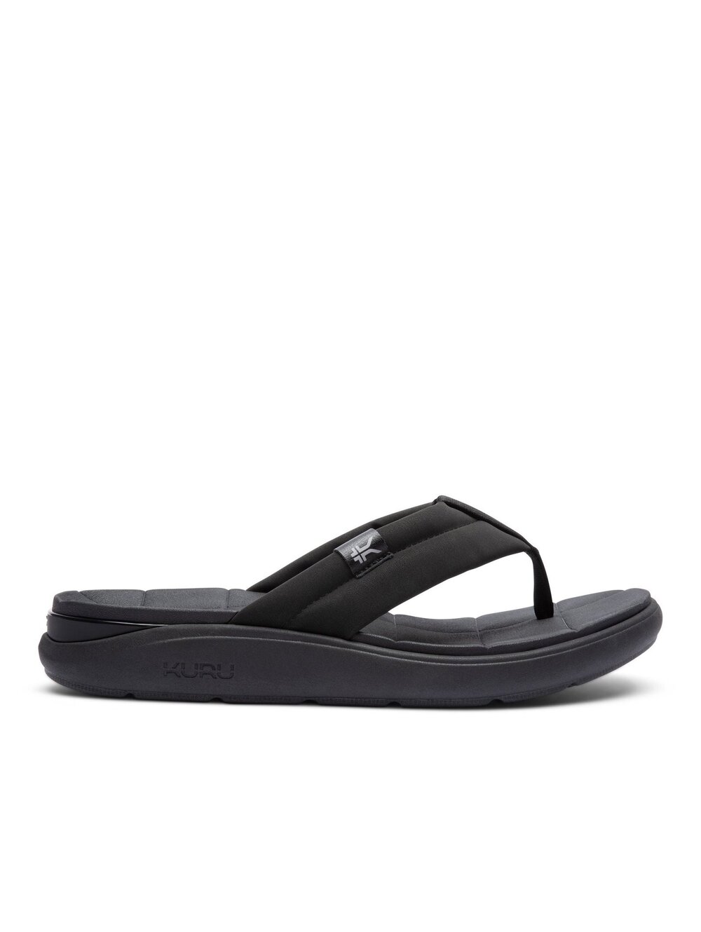 KURU Footwear MOMENT Flip Jet Black Sandal Sizes 7M-14M
